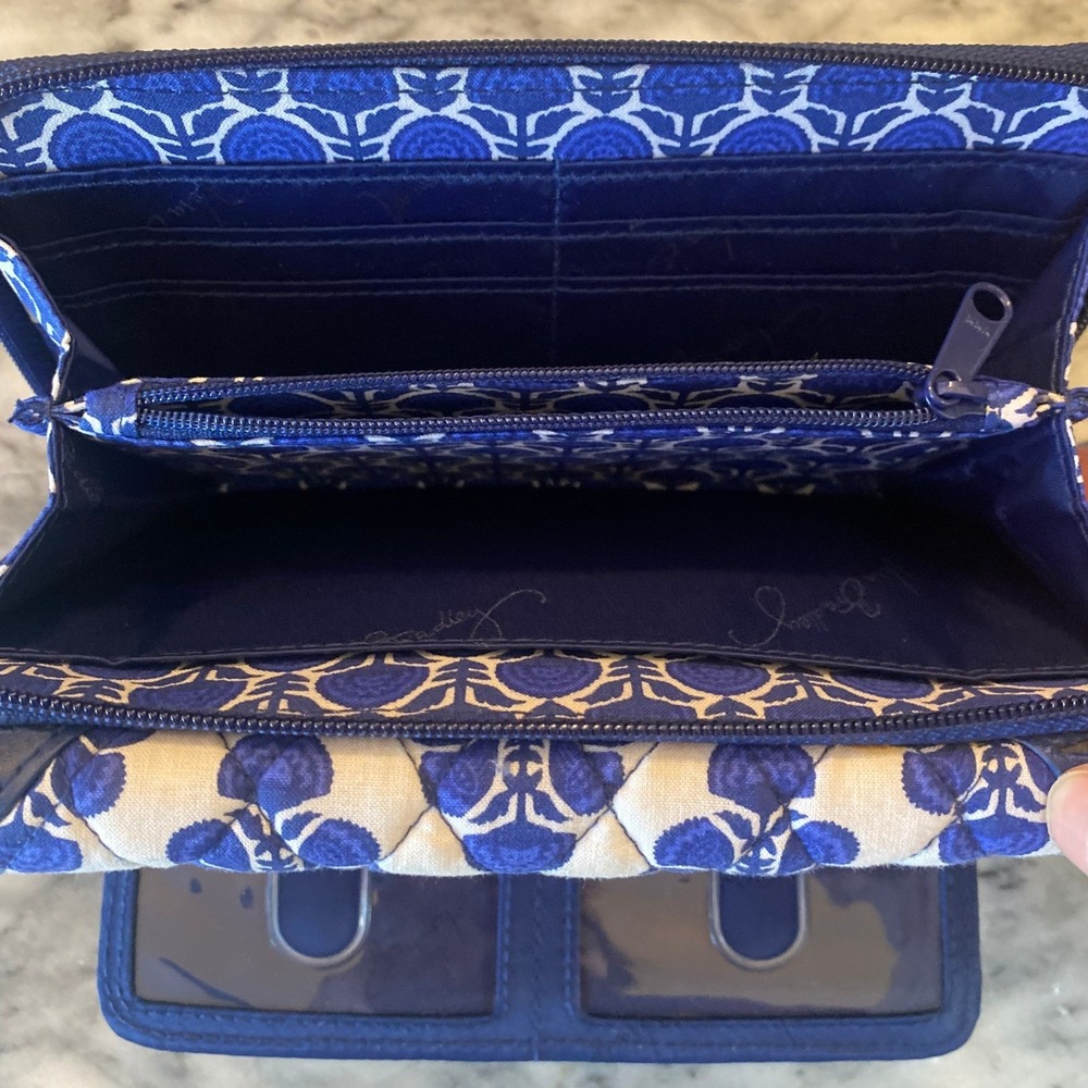 Vera Bradley Wallet‎ Wristlet Blue Floral Zip Around Organizer - Picture 5 of 6